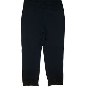 Soft Surroundings Black Crochet Ankle Pants Medium